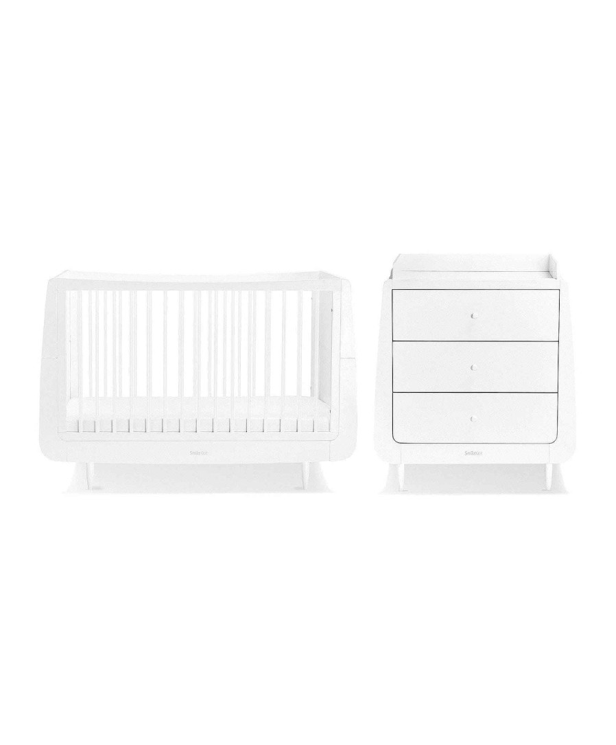 Furniture Snuz White Nursery Furniture | Snuzkot Cotbed & Changing Unit Set - White