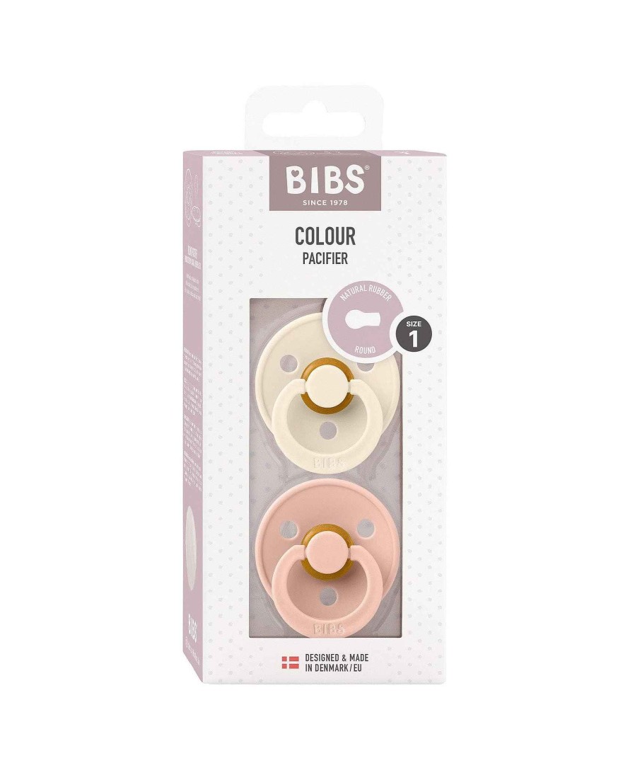 Feeding & Weaning Bibs World Bibs | Bibs Colour Dummies (2 Pack) Size 1 - Ivory/Blush