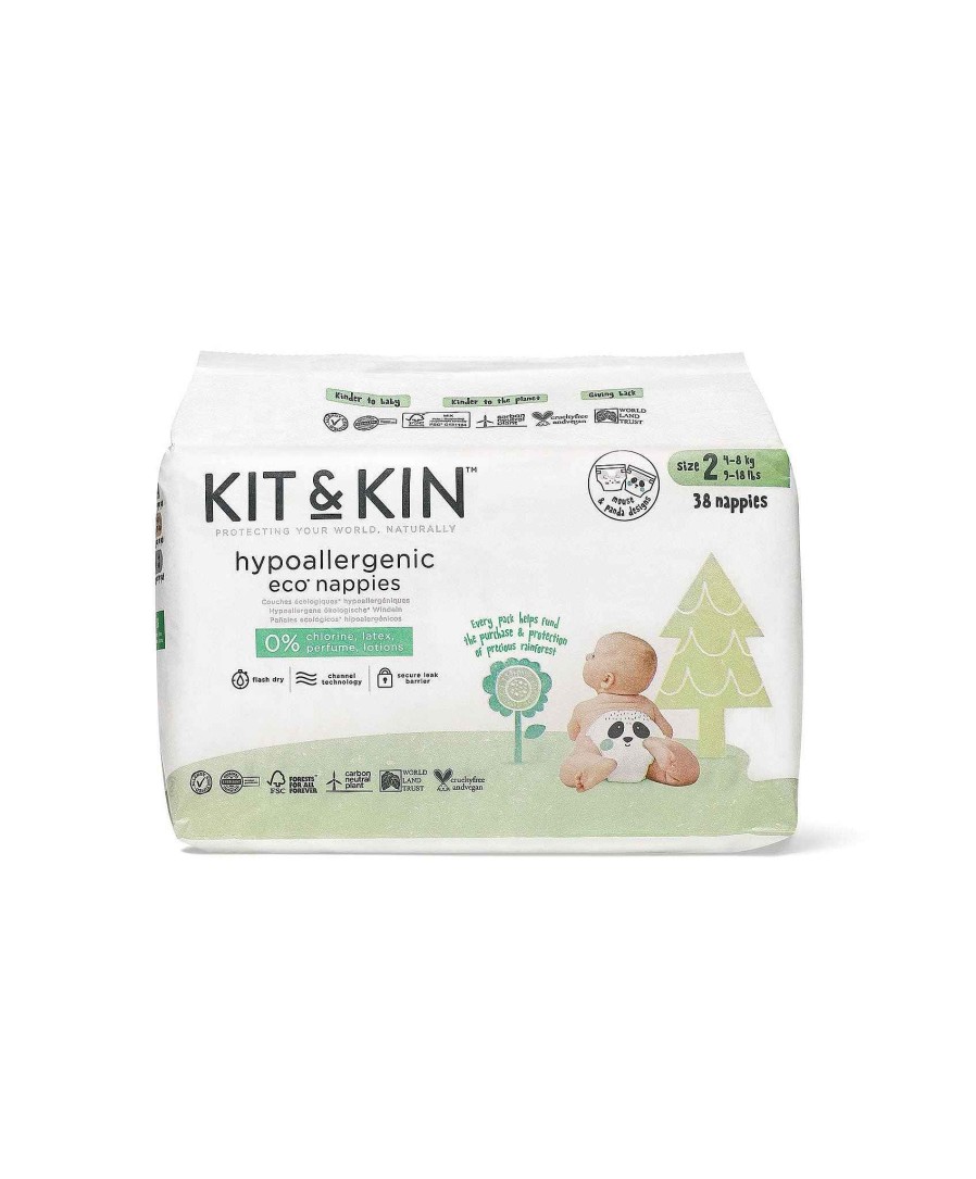 Bathing & Changing Kit and Kin Nappies & Skincare | Kit & Kin Natural Skincare Starter Pack With Size 2 Eco Nappies