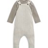 Toys & Gifts Mamas and Papas Baby Shower Gifts | Knit Dungaree Set (2 Piece) - Sand