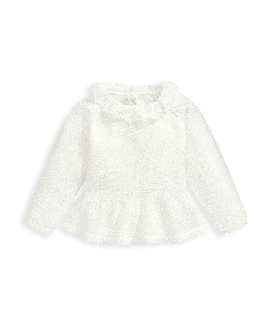 Clothing Mamas and Papas | White Frill Knitted Top & Leggings Set