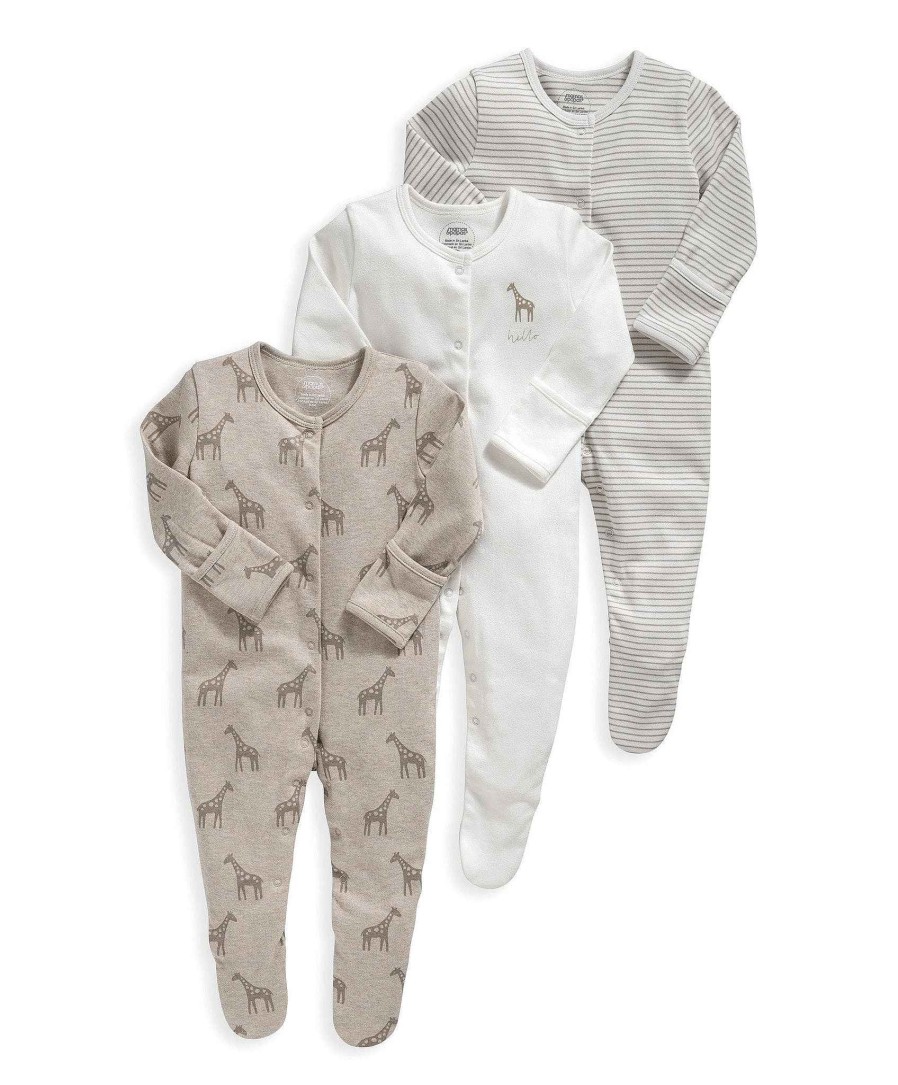 Toys & Gifts Mamas and Papas New Parent Gifts | Giraffe Sleepsuits - 3 Pack