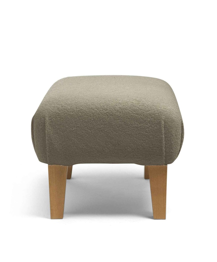 Furniture Mamas and Papas Grey Nursery Furniture | Hilston Cuddle Chair & Stool Set Mink Boucle & Mid-Oak