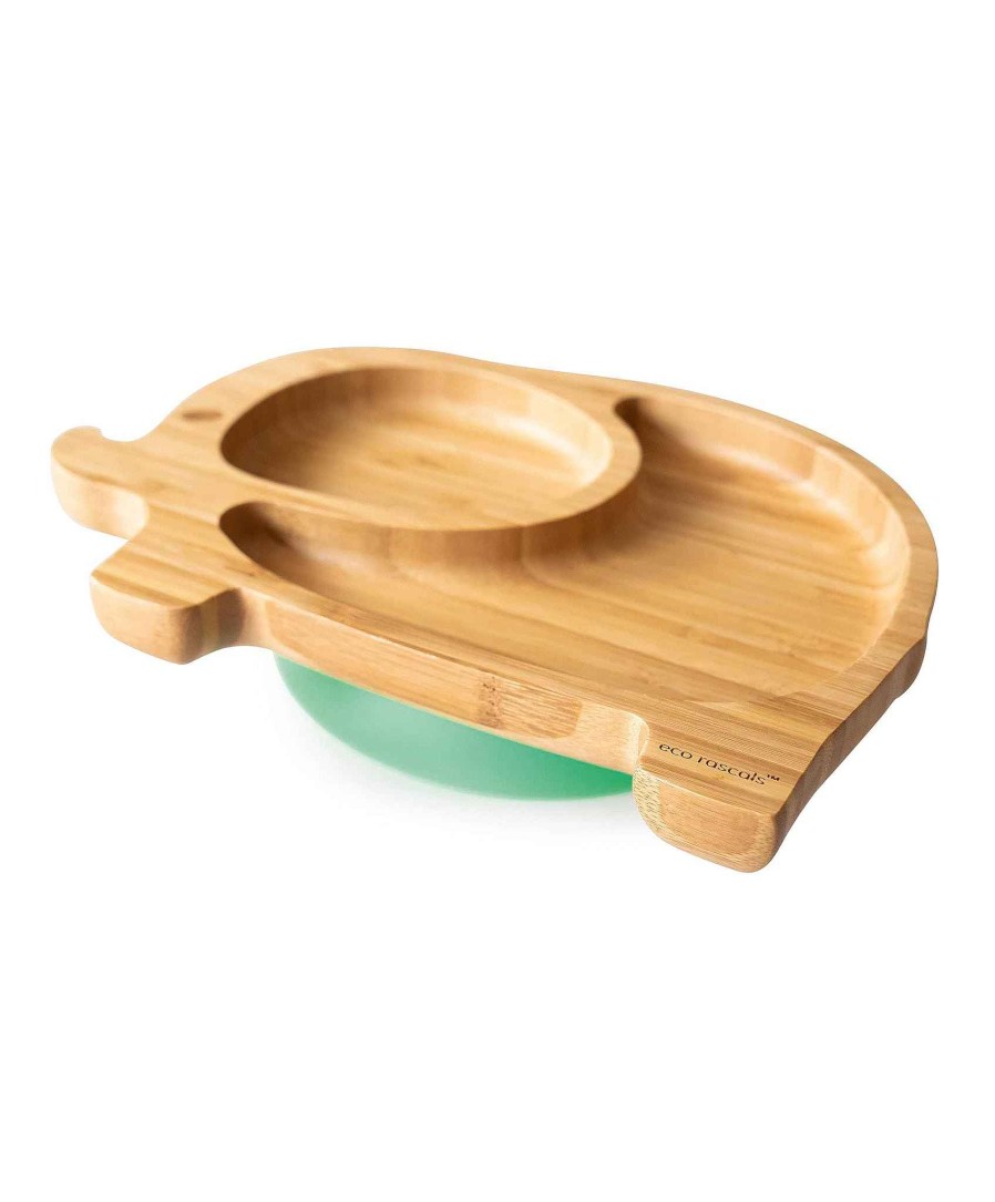 Feeding & Weaning Eco Rascals Baby Cutlery Sets & Plates | Eco Rascals Elephant Plate - Green