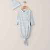 Clothing Mamas and Papas | 2 Piece Stripe Knotted Baby Gown And Hat Set