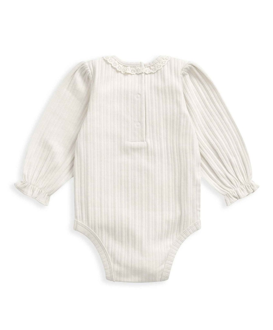 Clothing Mamas and Papas | Lace Trim Bodysuit - Cream