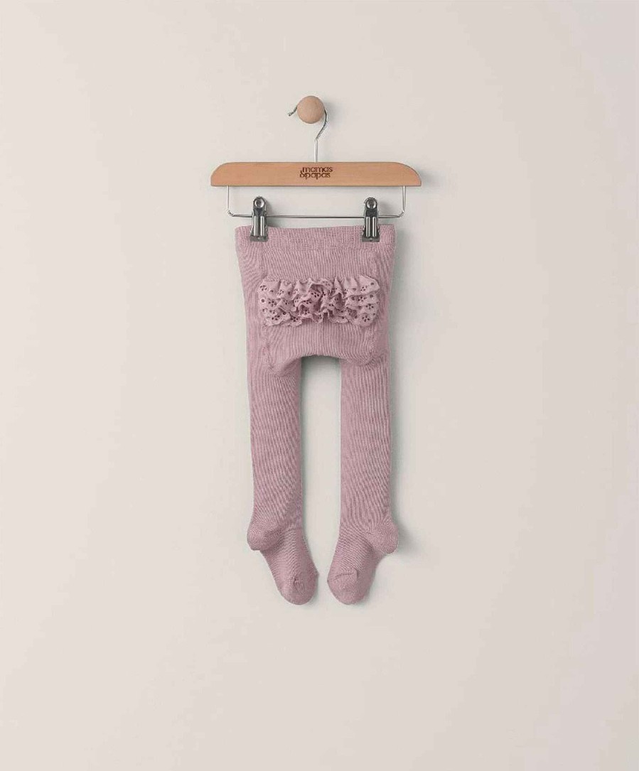 Clothing Mamas and Papas | Pink Ruffle Frill Knitted Tights - 1 Pair