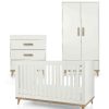 Nursery Mamas and Papas Baby Furniture Sets | Austwick 3 Piece Furniture Range With Cotbed, Dresser Changer And Wardrobe - White