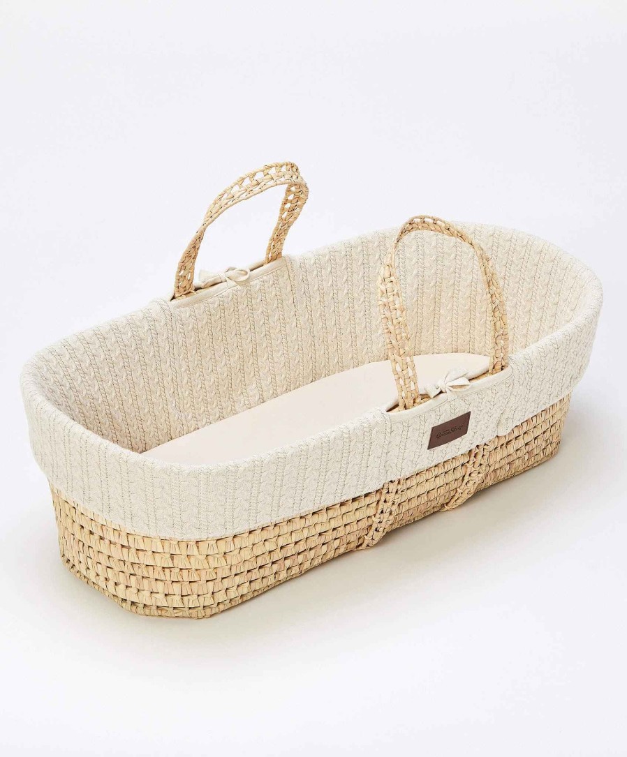 Nursery Little Green Sheep Moses Baskets | Little Green Sheep Knitted Moses Basket - Linen