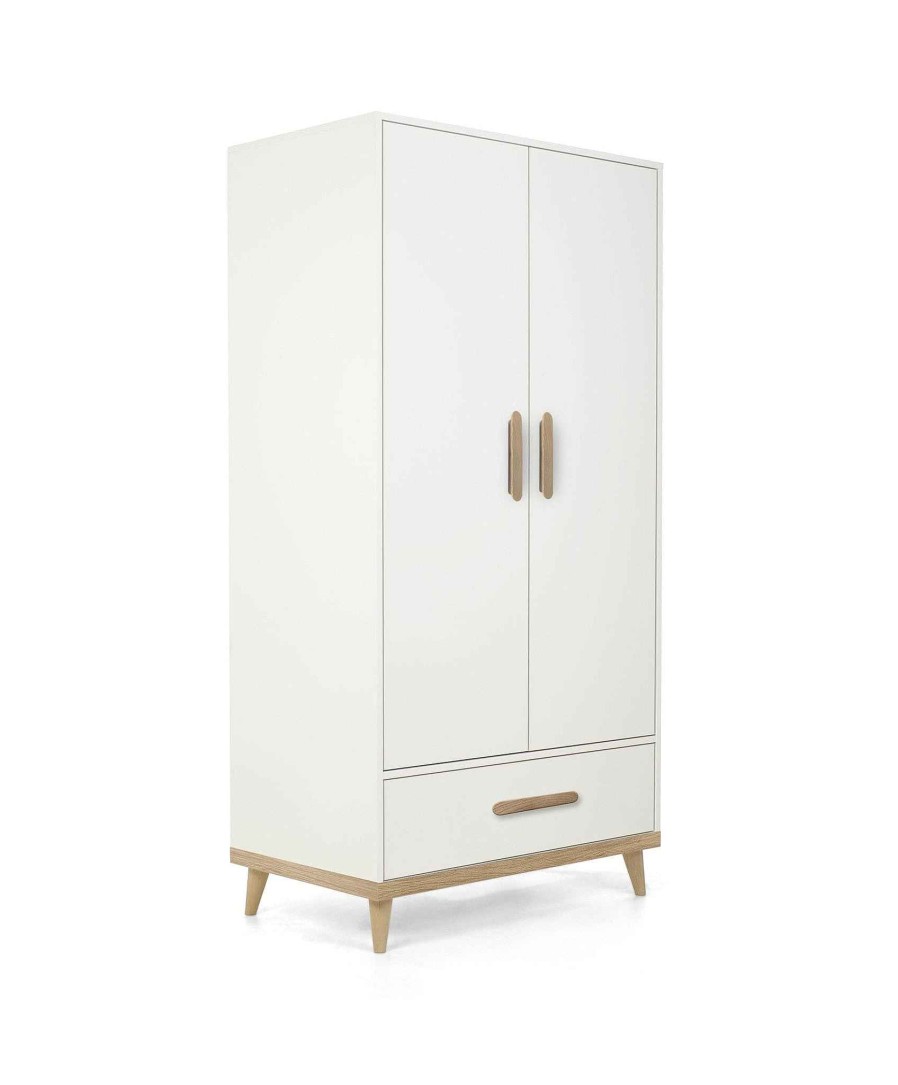 Furniture Mamas and Papas White Nursery Furniture | Austwick 3 Piece Furniture Range With Cotbed, Dresser Changer And Wardrobe - White