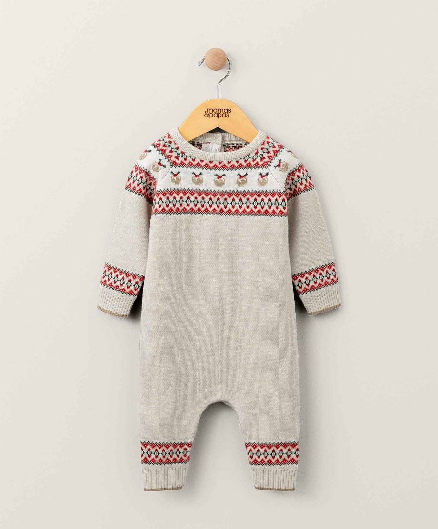 Christmas Mamas and Papas Christmas Eve | Fairisle Knitted Christmas Romper