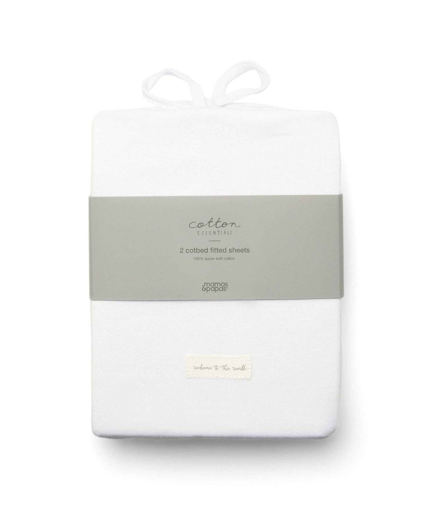 Nursery Mamas and Papas Neutral Baby Bedding | Cotbed Starter Bundle - White