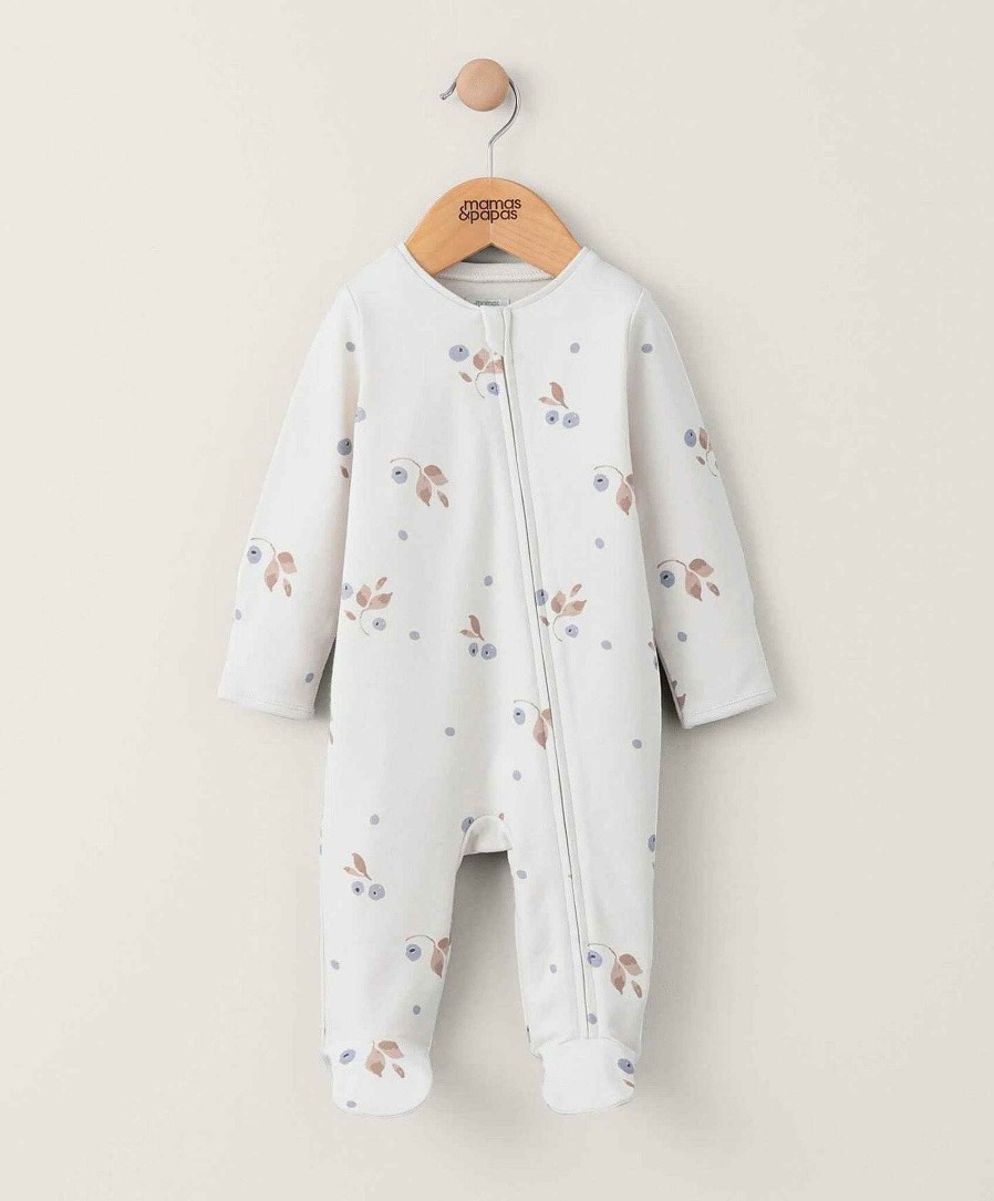 Clothing Mamas and Papas | Floral Berry Print All In One - Cream