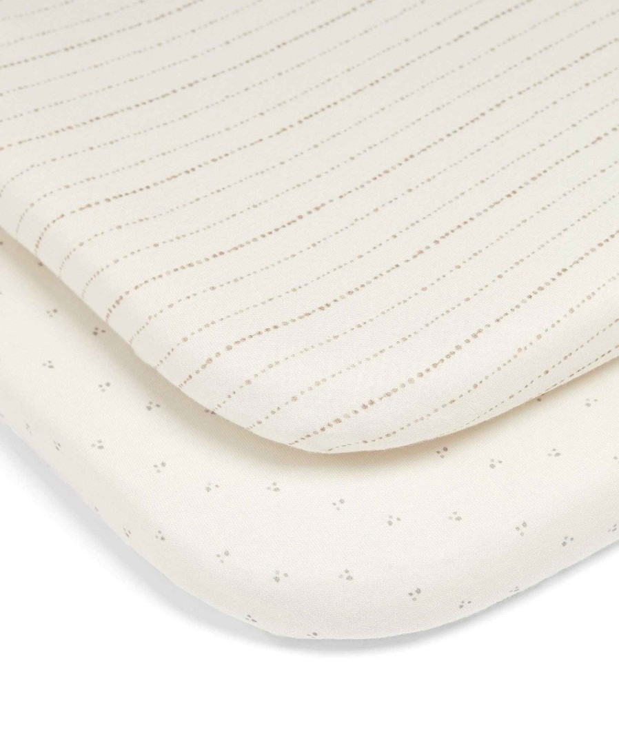 Nursery Mamas and Papas Cot Bedding | Oatmeal Universal Crib Sheets - 2 Pack