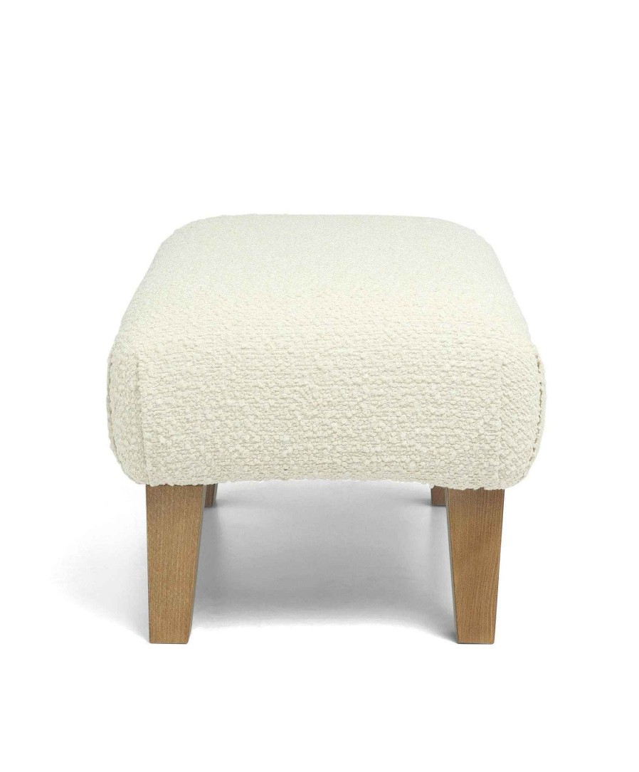 Furniture Mamas and Papas White Nursery Furniture | Hilston Stool In Chenille Boucle - Oyster