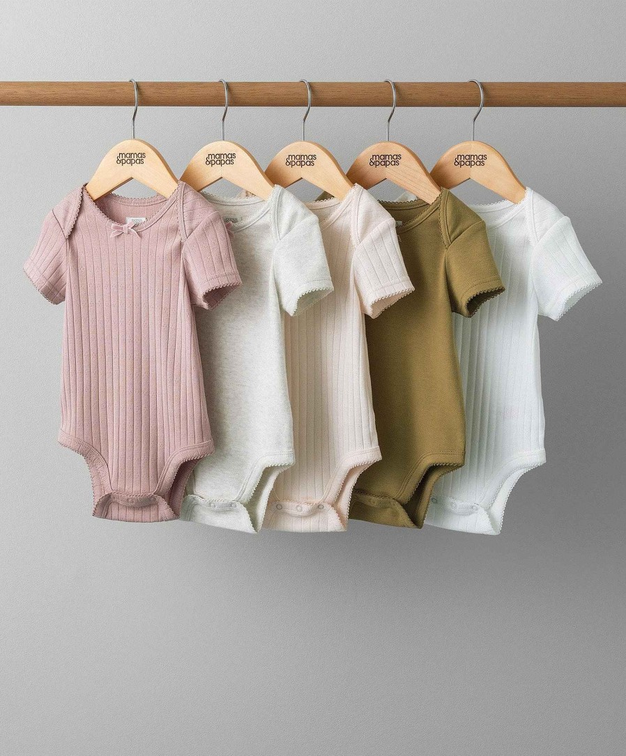 Clothing Mamas and Papas | Pointelle Short Sleeve Bodysuit - 5 Pack