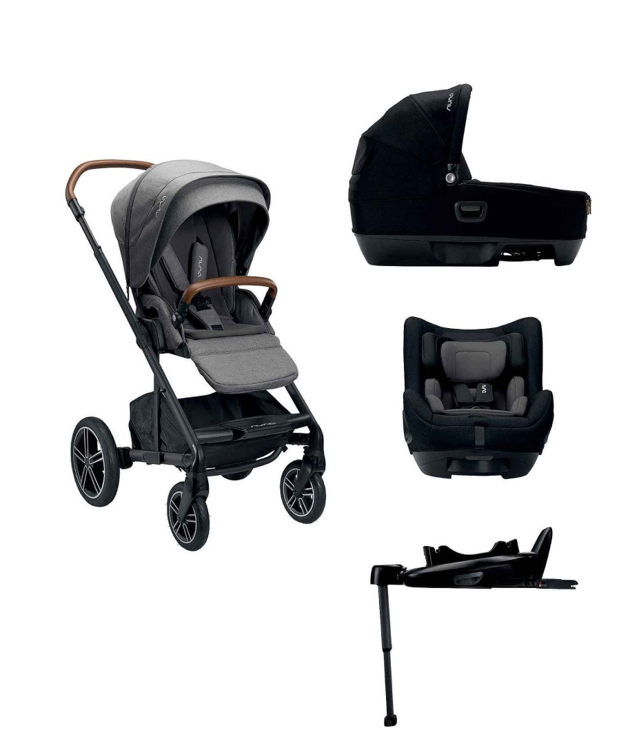 Car Seats Nuna Group 0+ Car Seats | Nuna Mixx Next 4 Piece Pushchair Bundle - Granite/Caviar