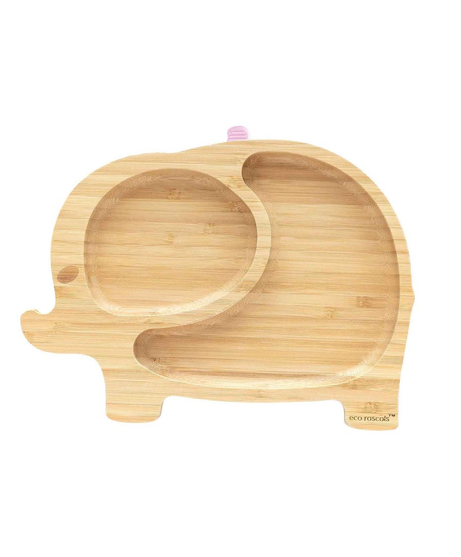 Feeding & Weaning Eco Rascals Baby Cutlery Sets & Plates | Eco Rascals Elephant Plate - Pink