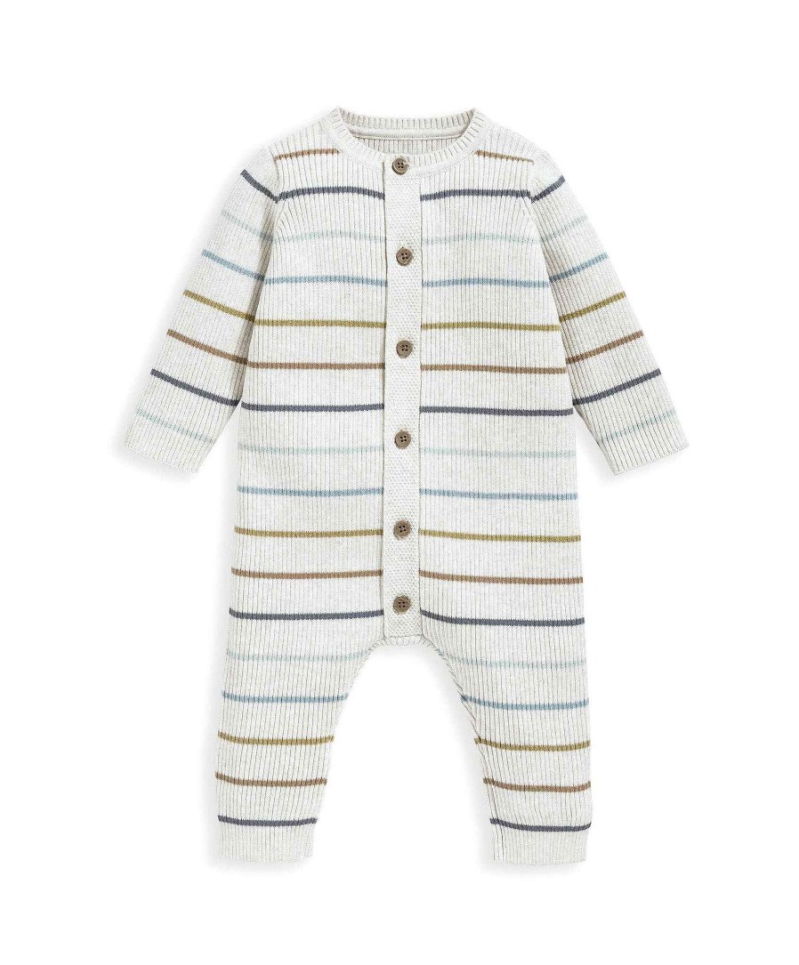 Toys & Gifts Mamas and Papas New Parent Gifts | Stripe Rib Knit Romper