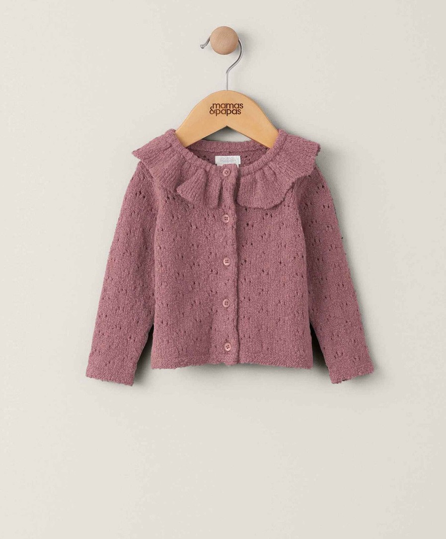 Toys & Gifts Mamas and Papas Baby Shower Gifts | Berry Frill Collar Cardigan - Pink