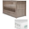 Furniture Mamas and Papas Baby Furniture Sets | Franklin Cotbed Set With Premium Pocket Spring Mattress Grey Wash