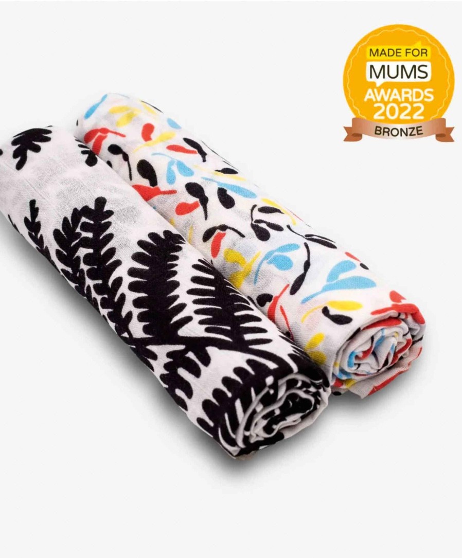 Feeding & Weaning Etta Loves Muslin Cloths & Squares | Etta Loves 2 Pack Muslins - Plant Print