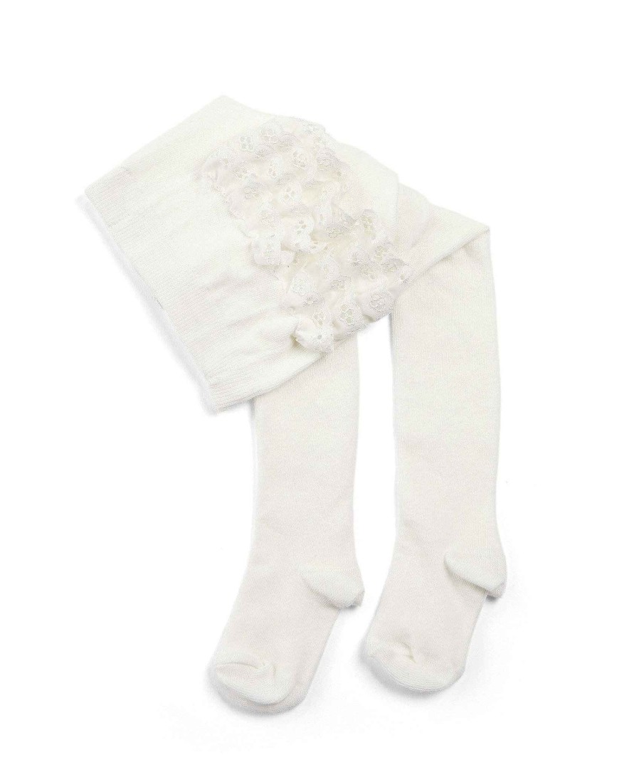 Toys & Gifts Mamas and Papas Christening Gifts | Ruffle Frill Tights - Off White