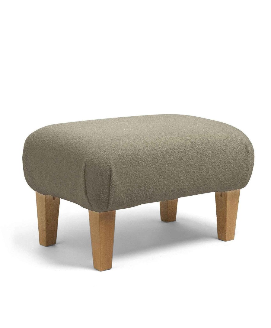 Furniture Mamas and Papas Nursing & Feeding Chairs | Hilston/Bowden Stool - Mink Boucle & Mid-Oak