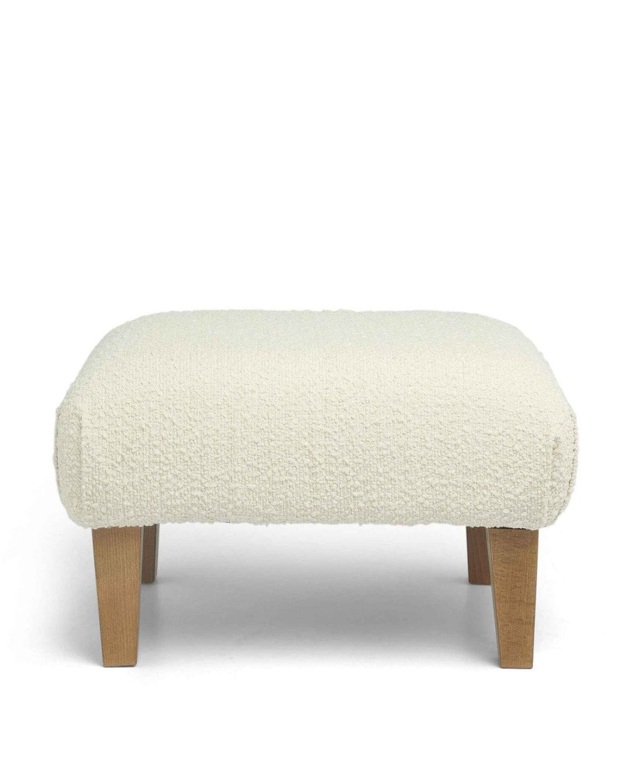 Furniture Mamas and Papas White Nursery Furniture | Hilston Stool In Chenille Boucle - Oyster