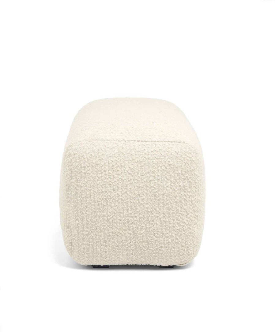 Furniture Mamas and Papas White Nursery Furniture | Royton Footstool In Chenille Boucle - Oyster