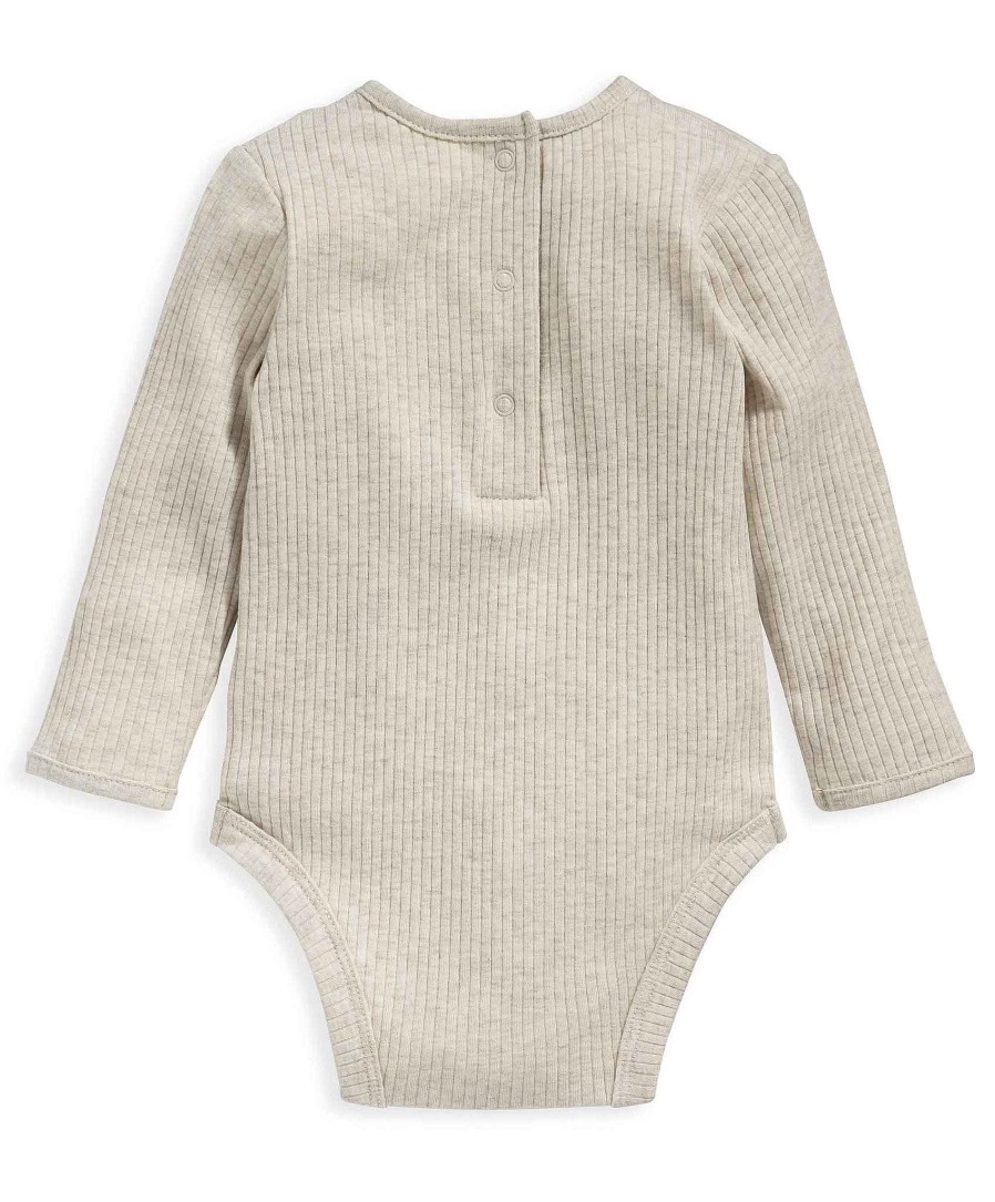 Toys & Gifts Mamas and Papas New Parent Gifts | Organic Cotton Ribbed Bodysuit - Oatmeal