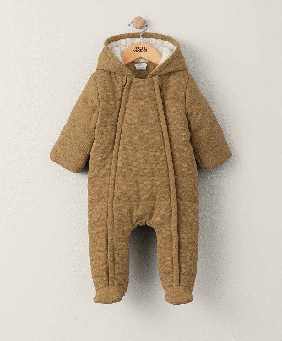 Toys & Gifts Mamas and Papas Baby Shower Gifts | Woven Quilted Pram Suit - Brown