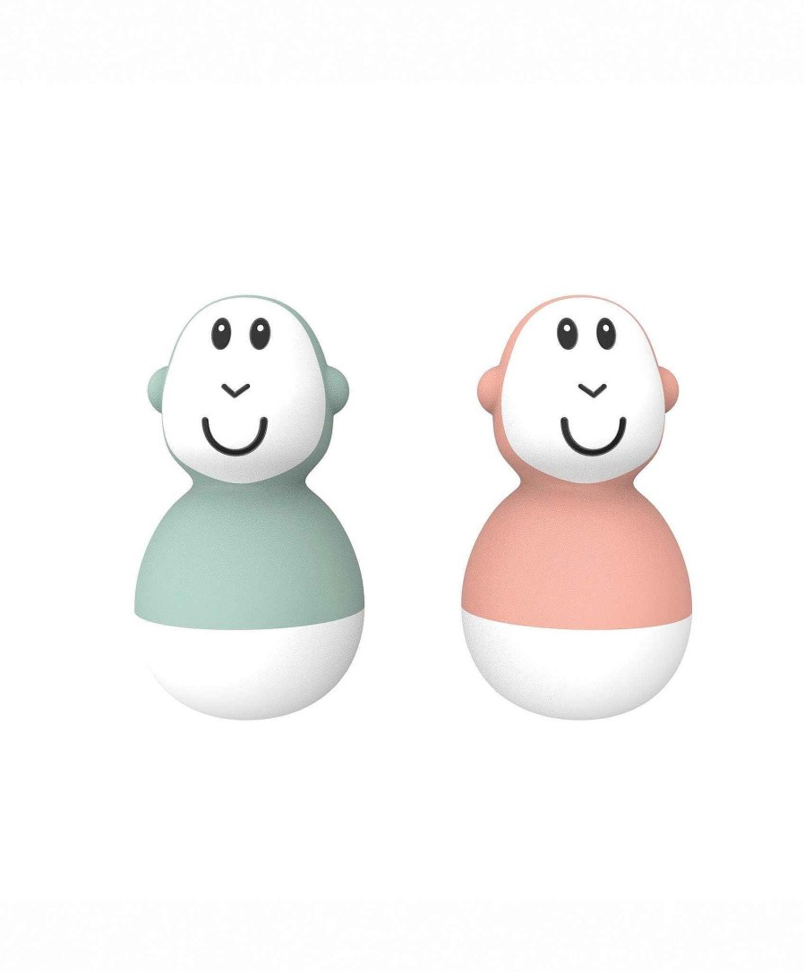 Bathing & Changing Matchstick MonClearance Bath Toys | Matchstick Monkey Mint Green & Dusty Pink Wobblers