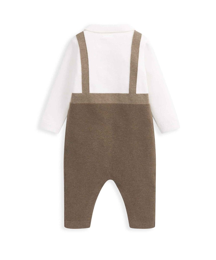 Clothing Mamas and Papas | Mock Knit Romper - Dark Oatmeal