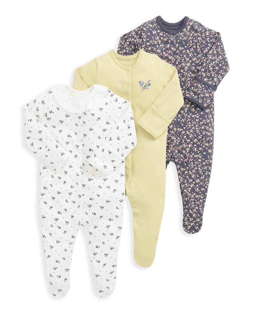 Clothing Mamas and Papas | Midnight Secret Garden Sleepsuits (3 Pack)