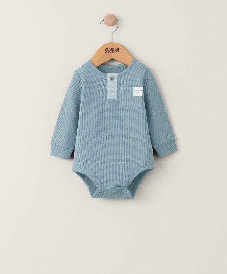 Clothing Mamas and Papas | Waffle Bodysuit - Blue