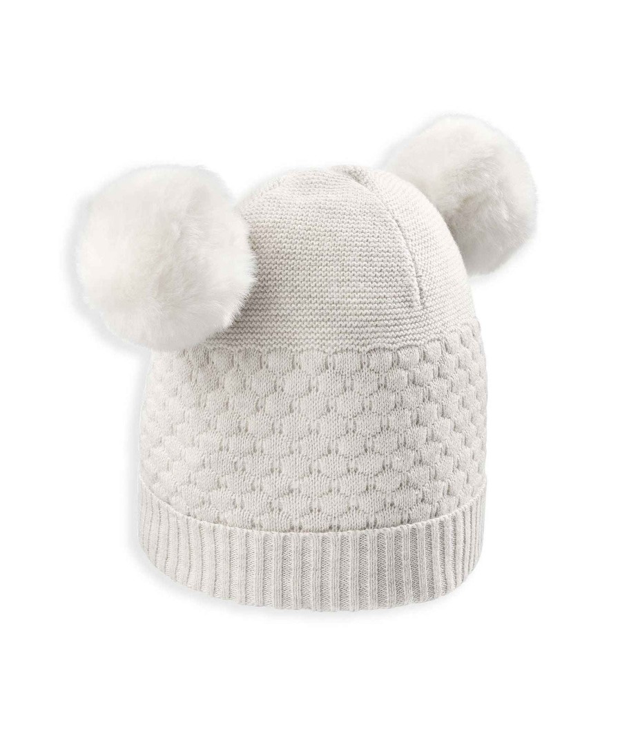 Toys & Gifts Mamas and Papas Laura Ashley | Sand Knitted Pom Pom Hat