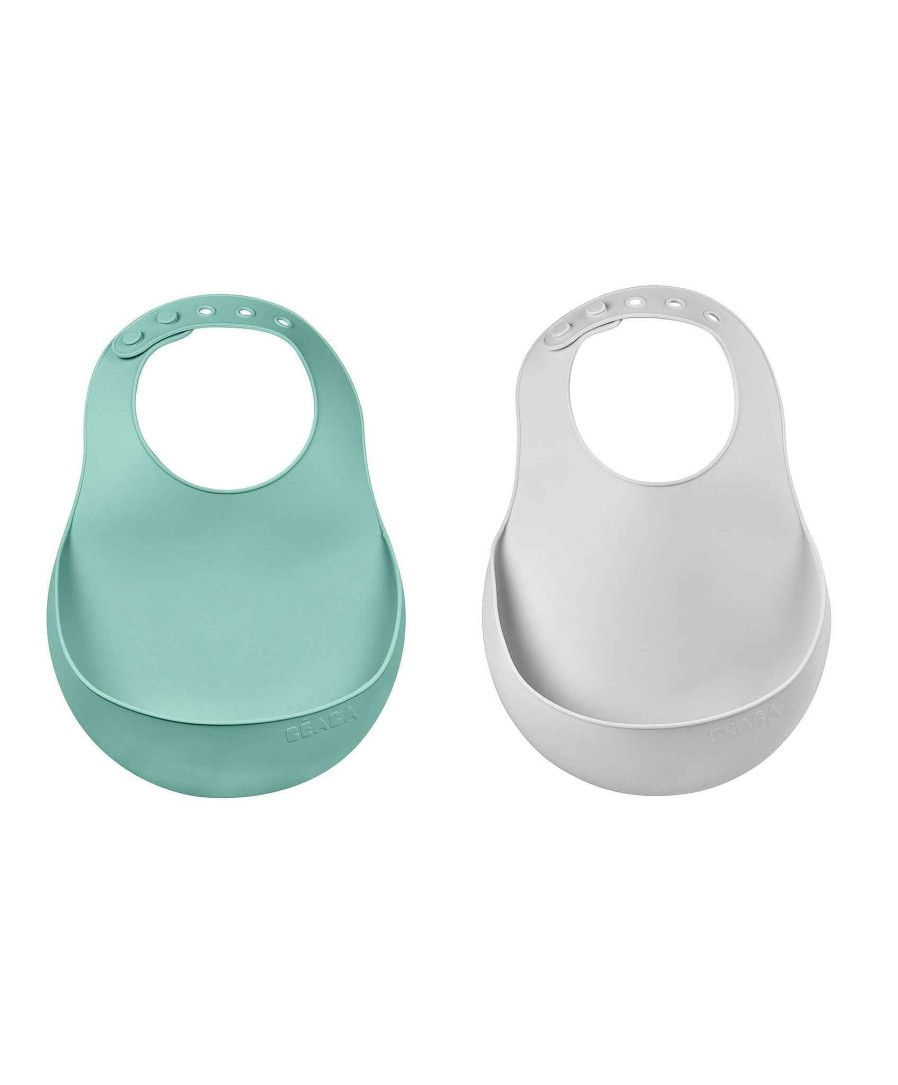 Feeding & Weaning Beaba Baby Highchairs | Juice Highchair & Beaba Silicone Meal Set With Bibs Bundle - Eucalyptus/Blue