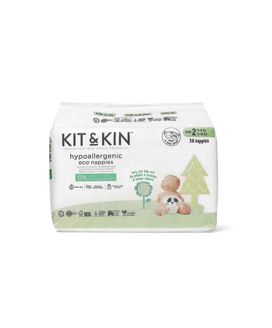 Toys & Gifts Kit and Kin Gift Sets & Baby Hampers | Kit & Kin Hypoallergenic Eco Nappies - Size 2