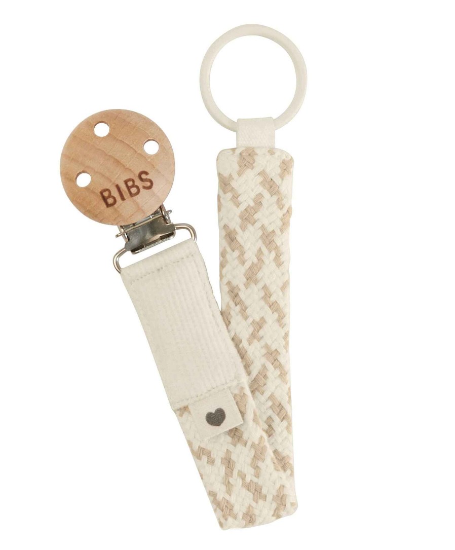 Toys & Gifts Bibs World Baby Shower Gifts | Bibs Dummy Clip Braided Ivory/Vanilla