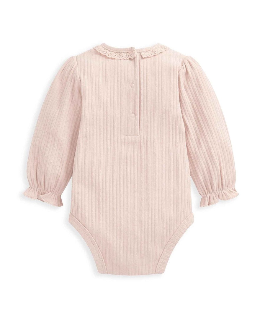 Clothing Mamas and Papas | Lace Trim Bodysuit - Pink