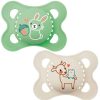 Feeding & Weaning Mam Dummies & Soothers | Mam Pure Original 2-6M Soother 2Pk - Unisex In Taupe And Green