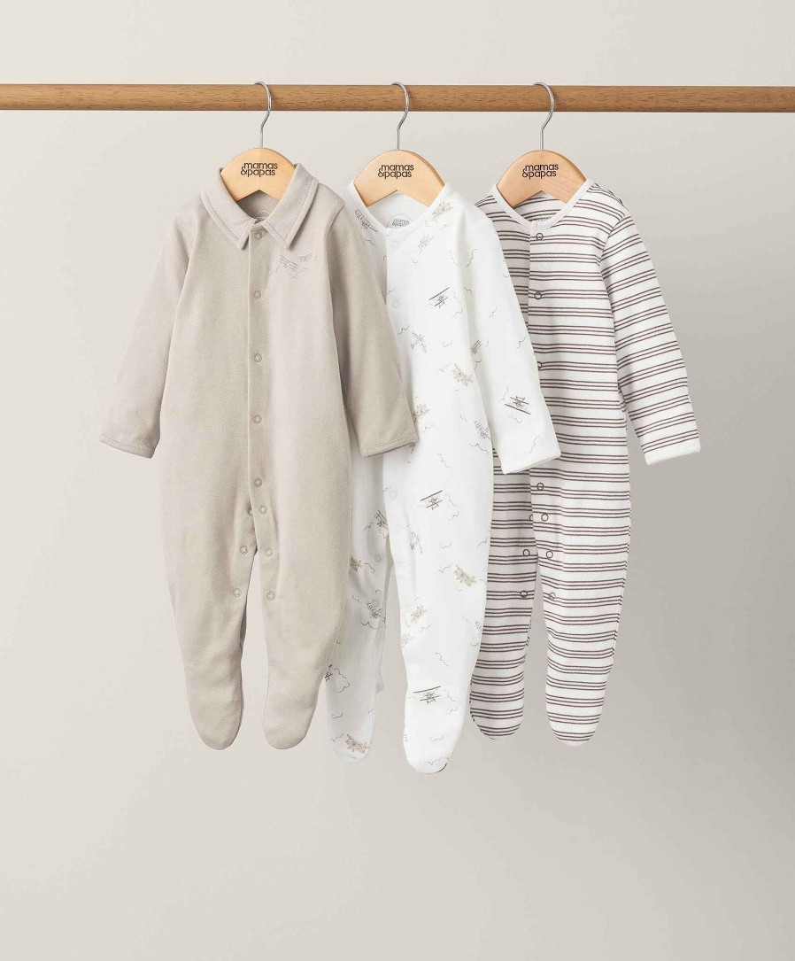 Clothing Mamas and Papas | Nostalgic Travels Sleepsuits (3 Pack)