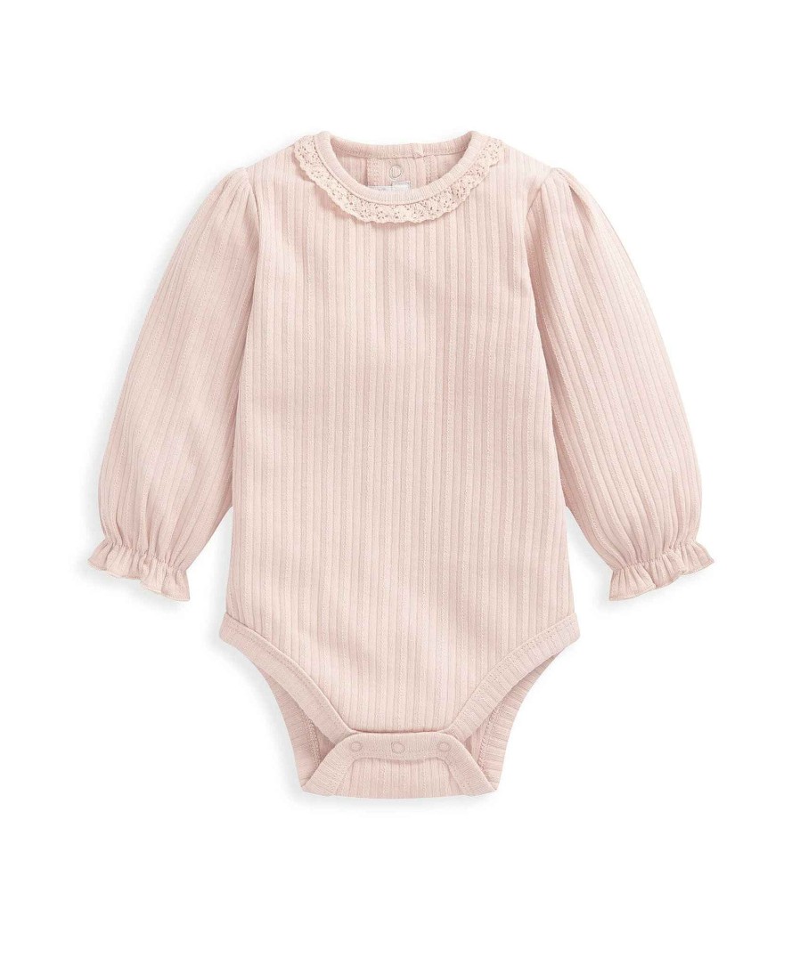 Clothing Mamas and Papas | Lace Trim Bodysuit - Pink