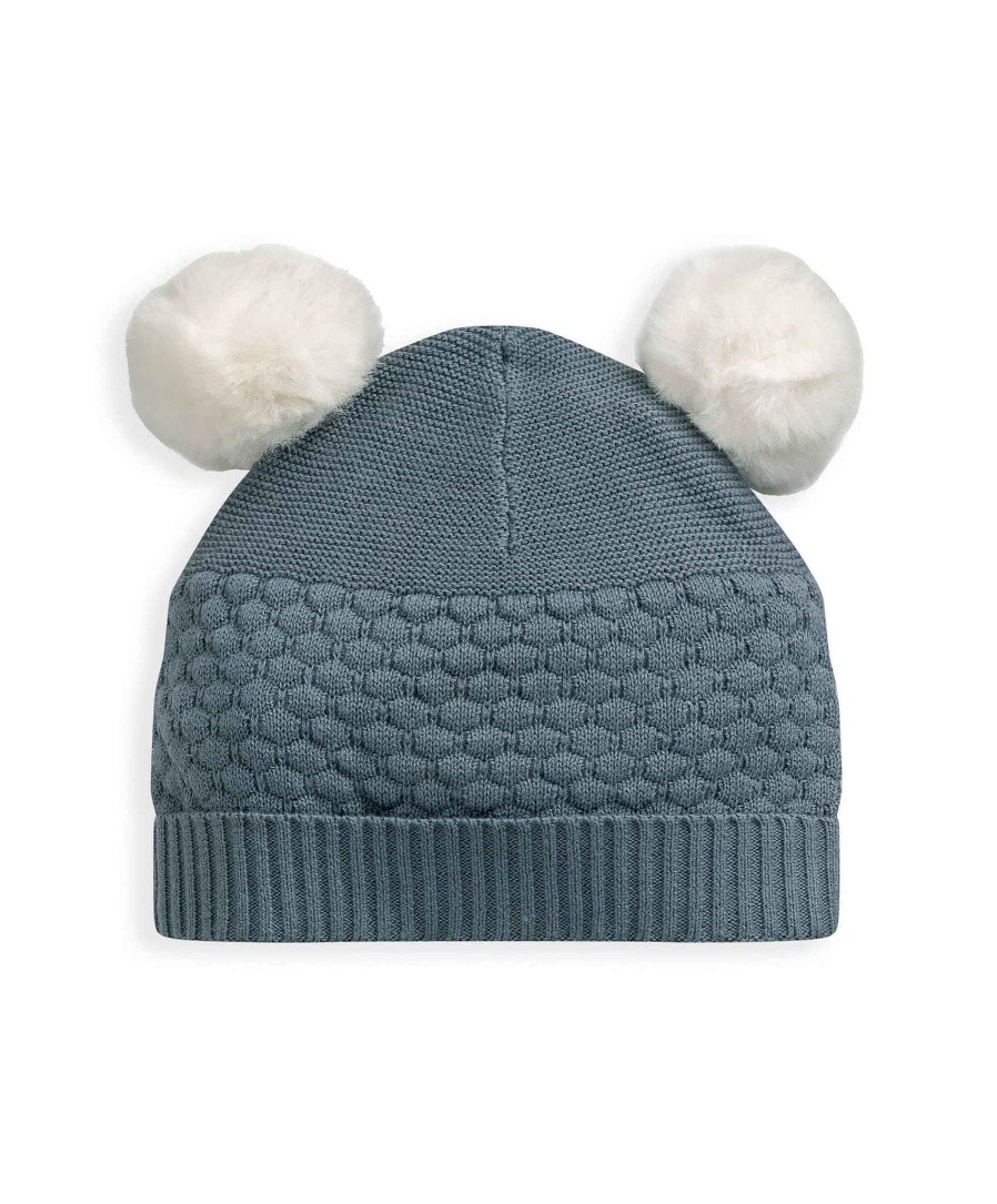 Clothing Mamas and Papas | Knitted Pom Hat - Petrol Blue