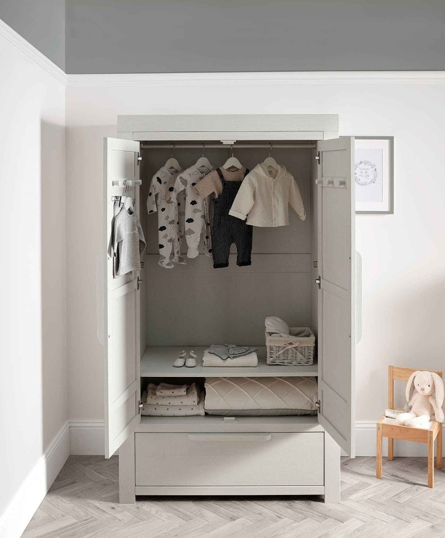 Furniture Mamas and Papas Baby Wardrobes | Franklin Nursery Wardrobe - White Wash