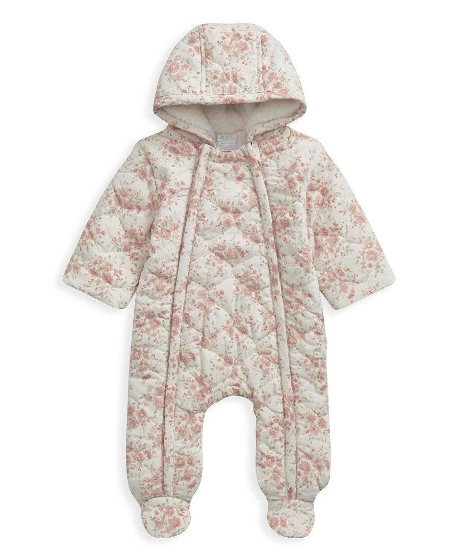 Toys & Gifts Mamas and Papas Baby Shower Gifts | Neutral All Over Print Cord Quilted Pramsuit