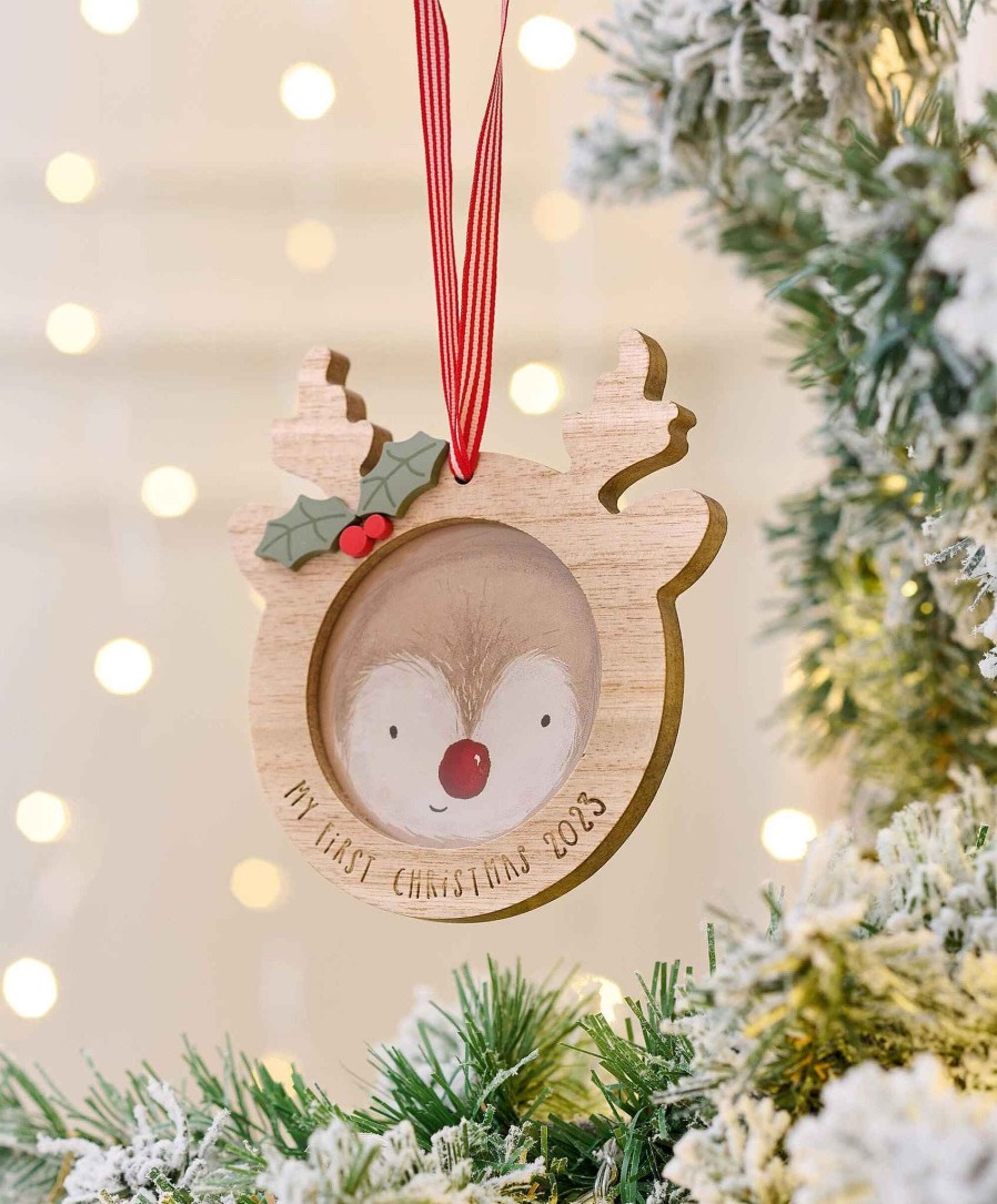 Christmas Mamas and Papas Christmas Decorations And Stockings | Reindeer Frame Christmas Bauble