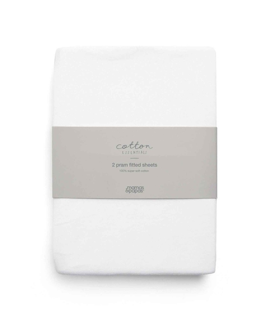 Nursery Mamas and Papas Neutral Baby Bedding | Carrycot/Large Moses Fitted Sheets (2 Pack)