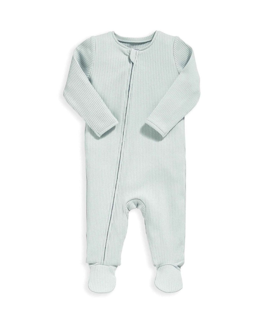 Toys & Gifts Mamas and Papas Baby Shower Gifts | Organic Cotton Ribbed Sleepsuit - Blue